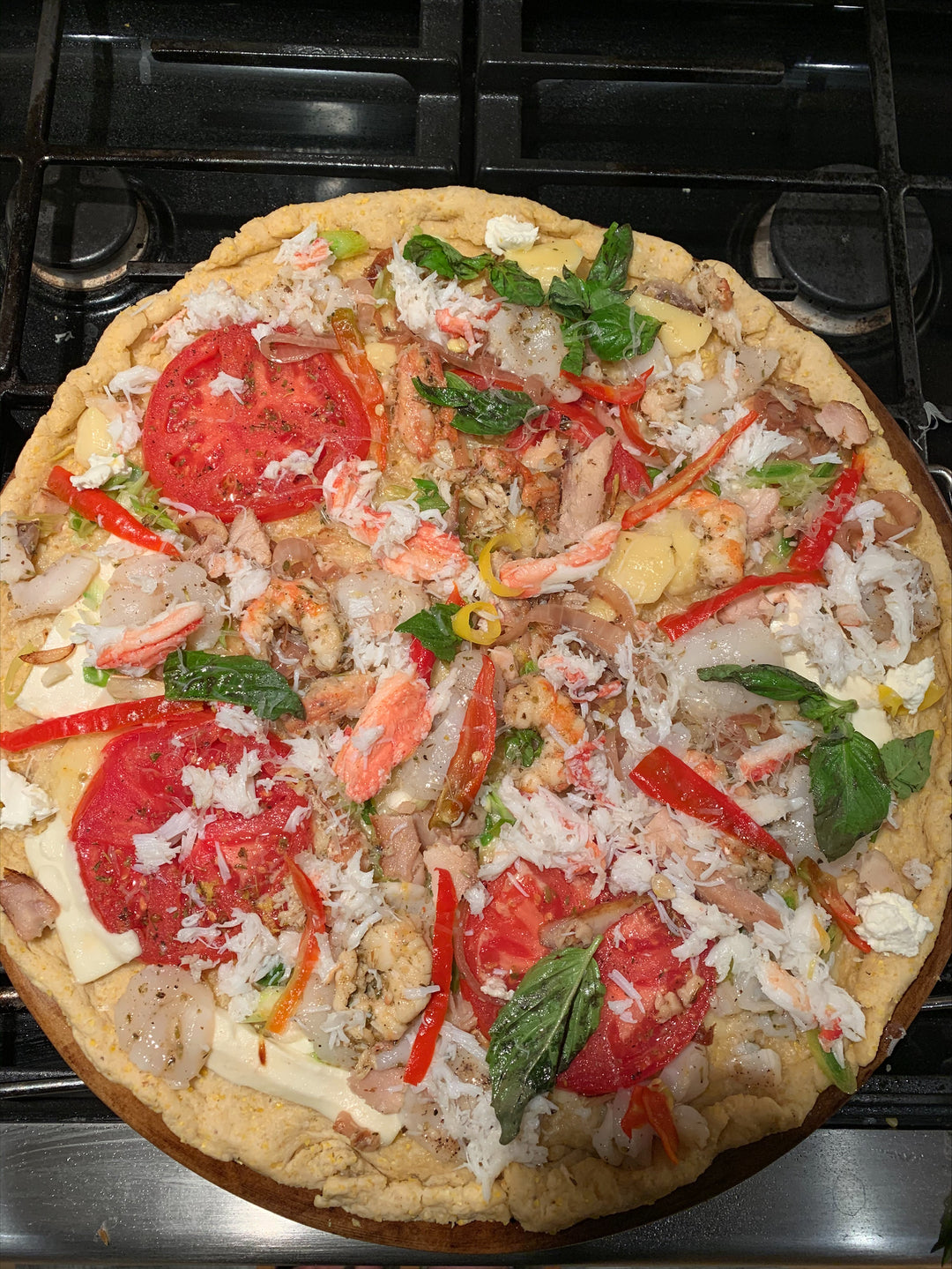 Homemade Seafood Pizza